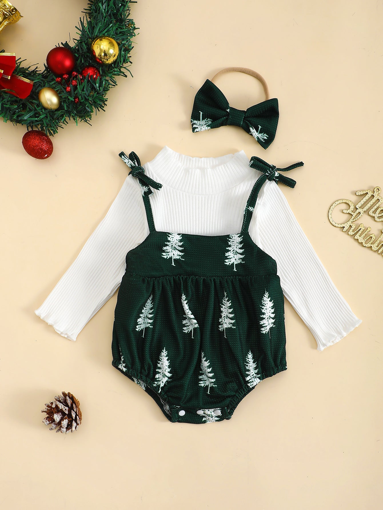 Baby Girl Christmas  Long Sleeve Suit