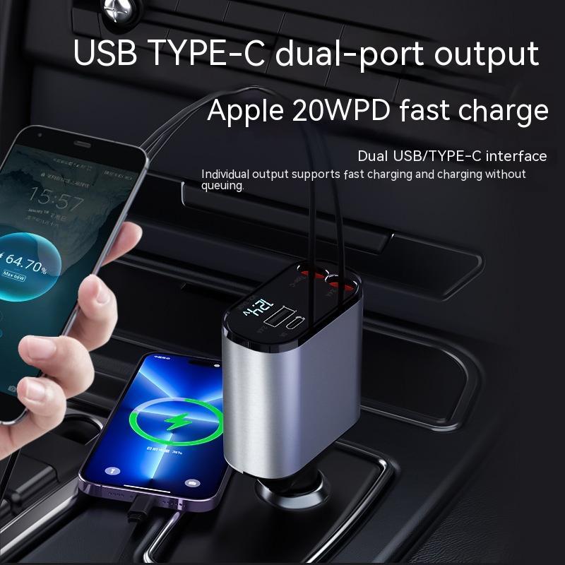 4 in 1 Retractable Car Charger